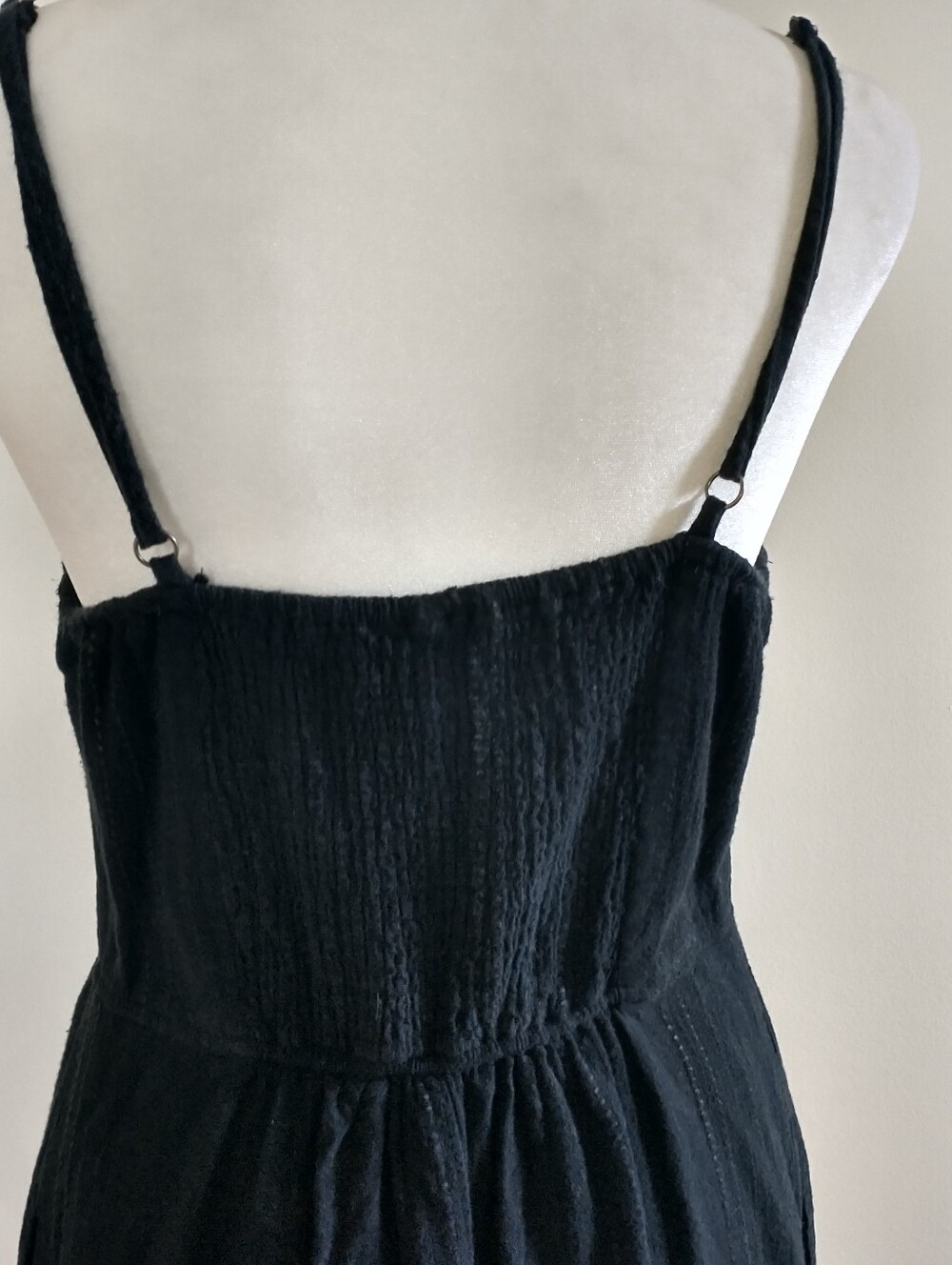 Universal Thread Cotton Linen Blend Black Button-Front Pleated Dress M - Picture 8 of 10